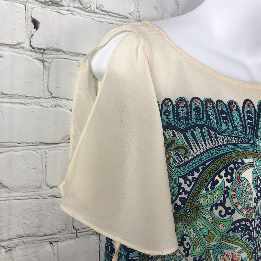Anthro Maeve Ludovica Silk Flutter Sleeve Top - Picture 5 of 8